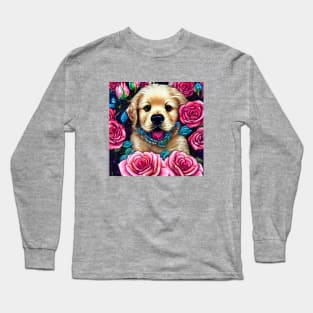 Adorable Golden Puppy Long Sleeve T-Shirt